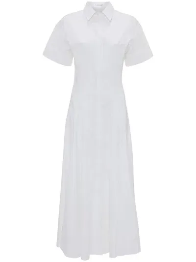 Victoria Beckham Panelled Shirt Dress In 白色