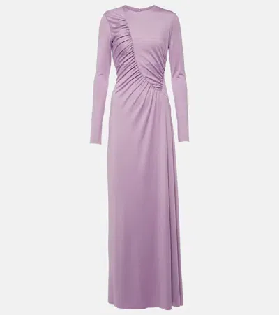 Victoria Beckham Ruched Gown In Purple