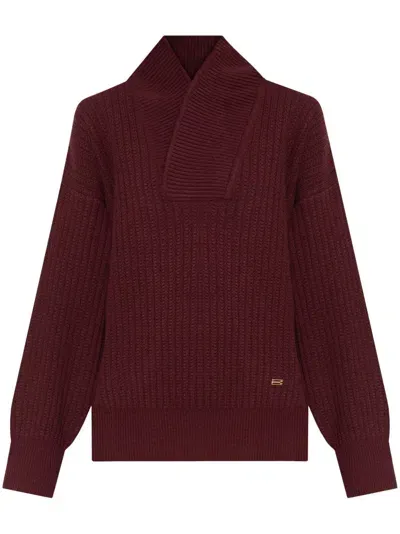 Victoria Beckham Shawl-collar Jumper In Red