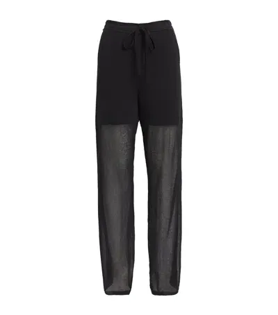 Victoria Beckham Sheer Straight Trousers In Black