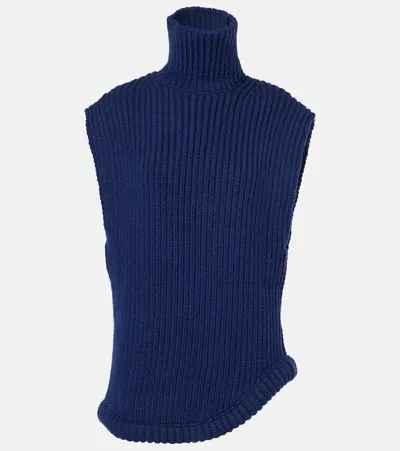 Victoria Beckham Turtleneck Sweater Vest In Blue