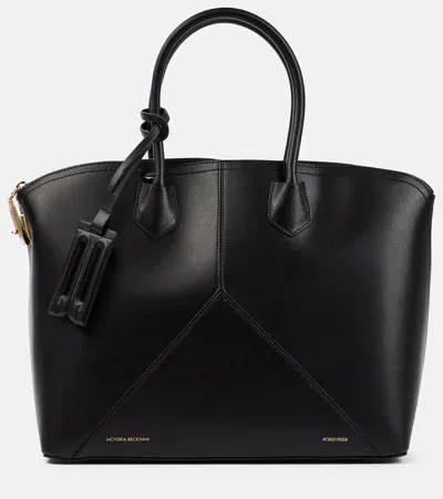 Victoria Beckham V Small Leather Tote Bag In Black