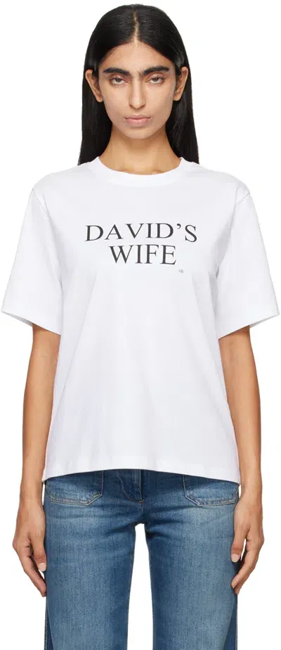 Victoria Beckham White 'david's Wife' Slogan T-shirt