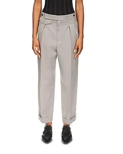 Victoria Beckham Wide Leg Cropped Pants In Titanium