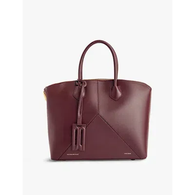 Victoria Beckham Womens Burgundy V Leather Tote Bag