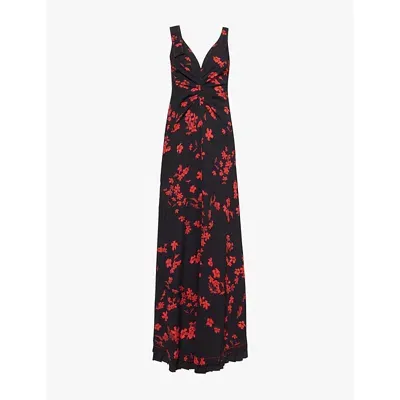 Victoria Beckham Gathered Open Back Gown In Black