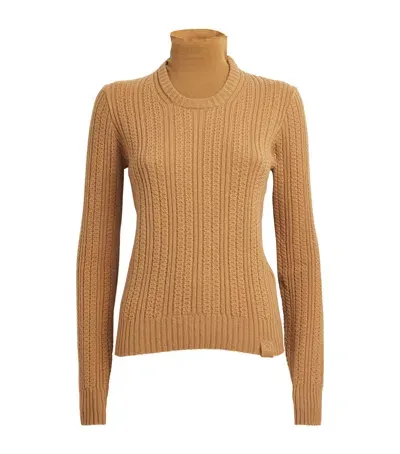 Victoria Beckham Wool-blend Double-layer Sweater In Brown