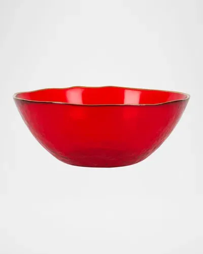 Vietri Holiday Glass Berry Bowl In Red