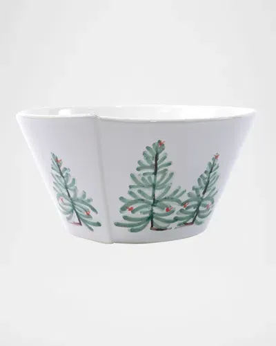 Vietri Lastra Holiday Figural Medium Bowl In Green