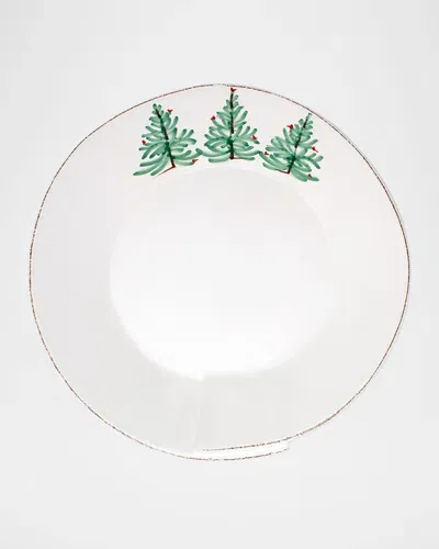 Vietri Lastra Holiday Figural Shallow Bowl In Green