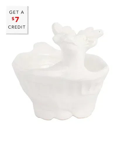 Vietri Pietra Natale Figural Deer Condiment Bowl In White