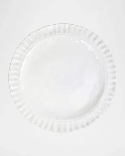 Vietri Pietra Serena Stoneware Dinner Plate In White