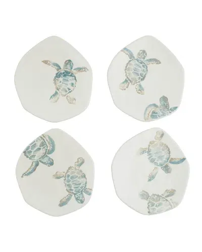 Vietri Tartaruga Assorted Salad Plates - Set Of 4 In White