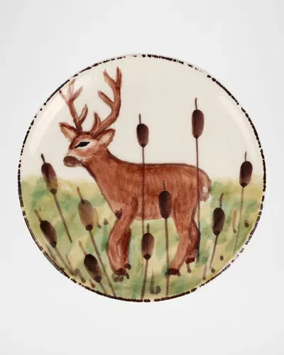 Vietri Wildlife Deer Canape Plate In Multi