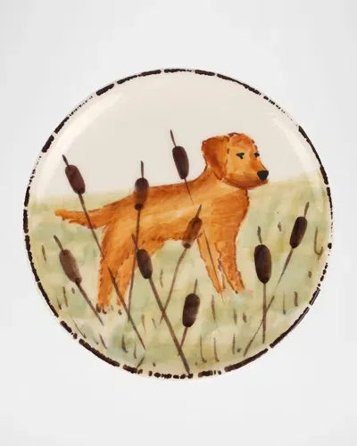 Vietri Wildlife Hunting Dog Canape Plate In Multi