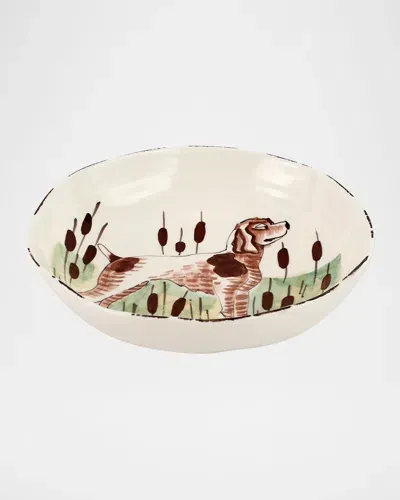 Vietri Wildlife Spaniel Pasta Bowl In Multi