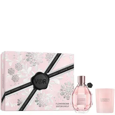 Viktor & Rolf Flowerbomb Eau De Parfum 100ml Candle Gift Set In Pink