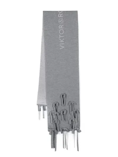 Viktor & Rolf Logo-jacquard Scarf In Grey