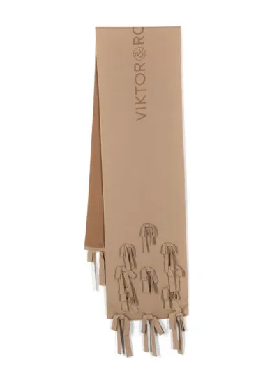 Viktor & Rolf Logo-jacquard Scarf In Neutrals