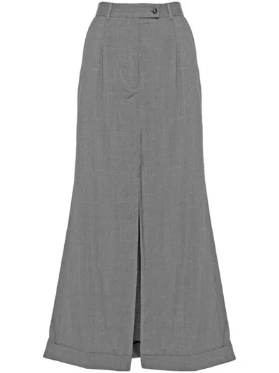 Viktor & Rolf Tailored Maxi Skirt In Grey