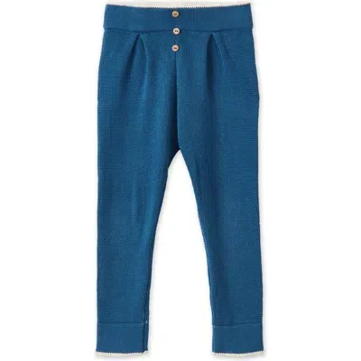 Vild House Of Little Kids'  Organic Cotton Nordic Knit Trousers In Fjord Blue