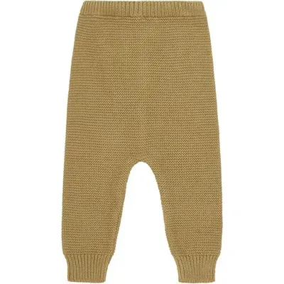 Vild House Of Little Kids'  Organic Knit Trousers In Beige-orange Plant Dye