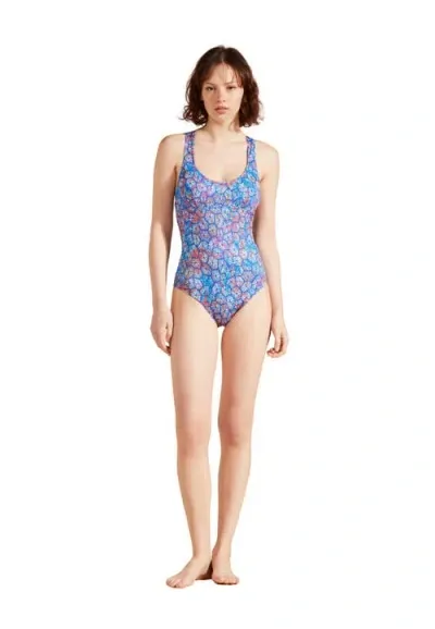 Vilebrequin Carapaces Jersey One-piece Swimsuit In Bleu De Mer