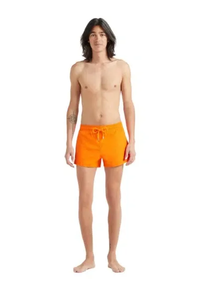 Vilebrequin Jacquard Turtle Stretch Swim Shorts In Abricot