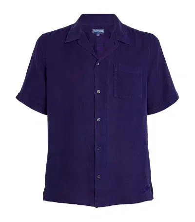 Vilebrequin Linen Charlie Shirt In Navy