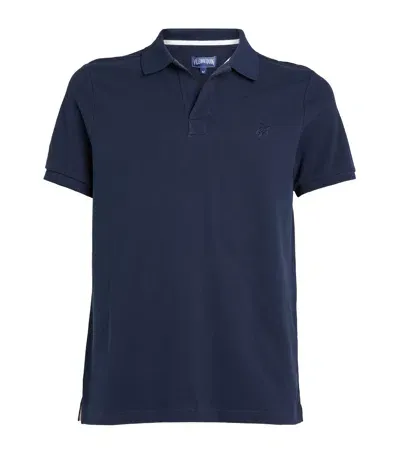 Vilebrequin Logo Polo Shirt In Blue