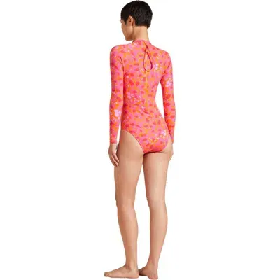 Vilebrequin New Leopard One-piece Rashguard In Abricot