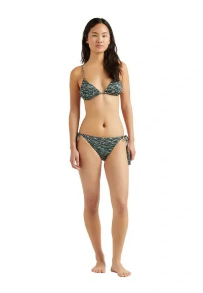 Vilebrequin Pearl Jersey Rope Tresses Triangle Bikini Top In Noir