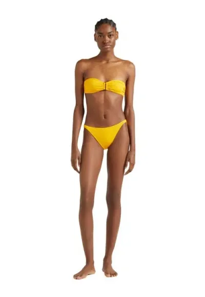 Vilebrequin Solid Sculpt Ring Bandeau Bikini Top In Mangue