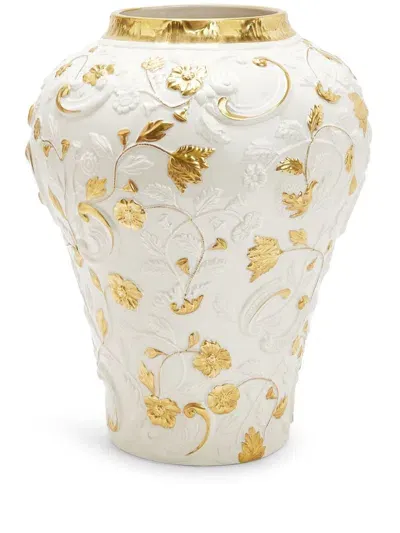 Villari Grosse Taormina Vase Aus Porzellan In Weiss