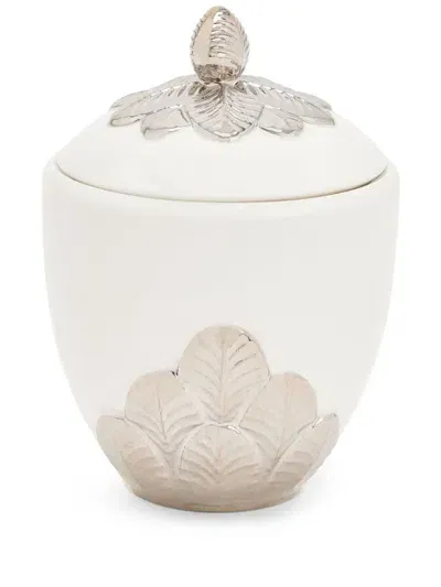 Villari Peacock Sugar Bowl In White