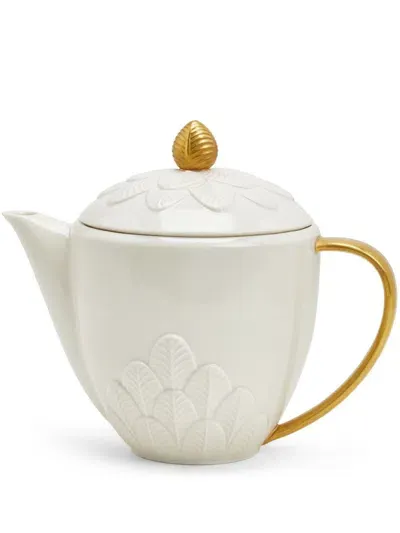 Villari Peacock Teapot In White