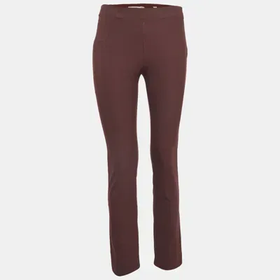 Pre-owned Vince Burgundy Jersey Stitch Front Seam Ponte Leggings S