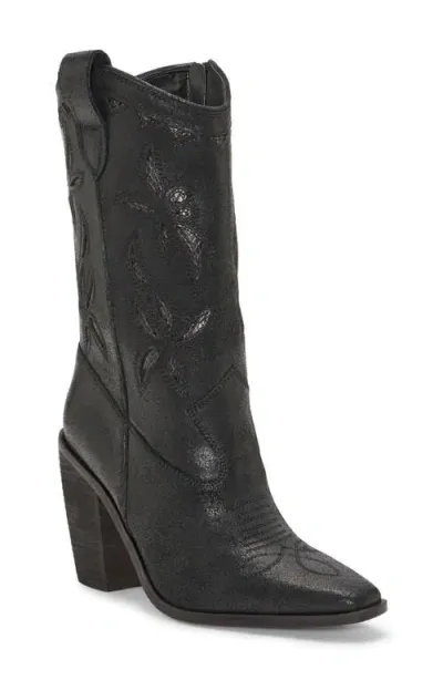 Vince Camuto Alisah Square Toe Western Boot In Black