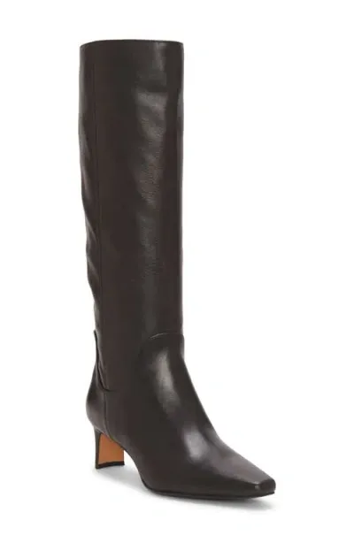 Vince Camuto Women's Avriah Extra Wide Calf Mid Heel Knee High Boots In Black Nappa