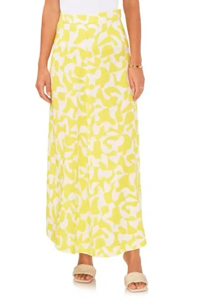 Vince Camuto Center Seam Linen Blend A-line Skirt In Yellow