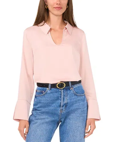 Vince Camuto Collared Top In Sepia Rose