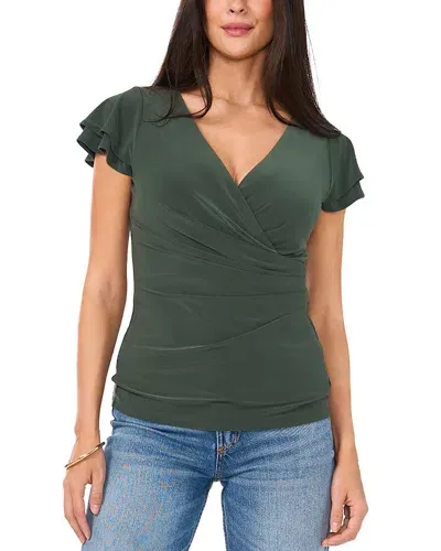 Vince Camuto Surplice V-neck Knit Top In Green