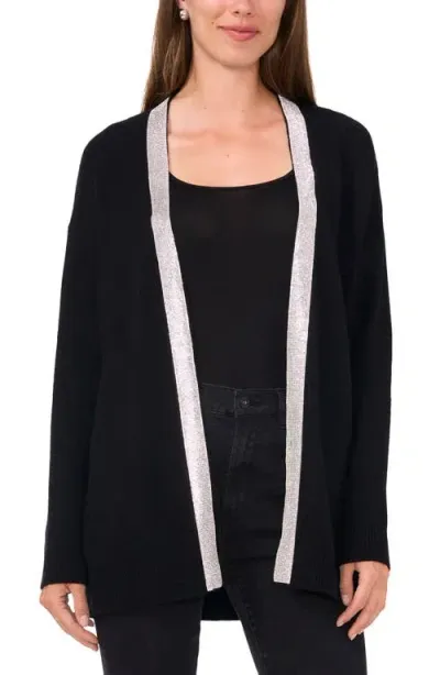 Vince Camuto Embellished Open Front Cardigan In Rich Black