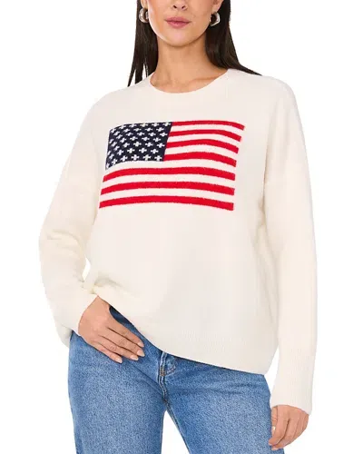 Vince Camuto Flag Logo Sweater In Antique White