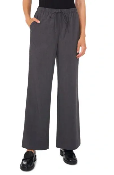 Vince Camuto Flare Leg Drawstring Pants In Medium Heather Grey