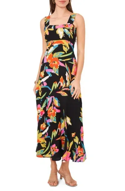 Vince Camuto Floral Maxi Sundress In Rich Black