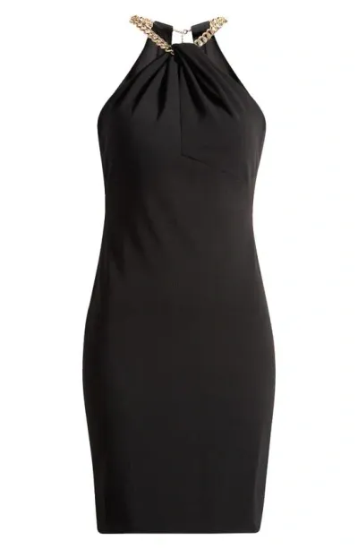 Vince Camuto Halter Neck Cocktail Dress In Black