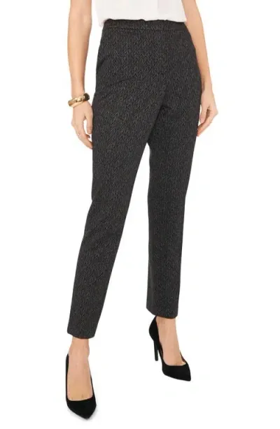 Vince Camuto Herringbone Ankle Pants In Rich Black