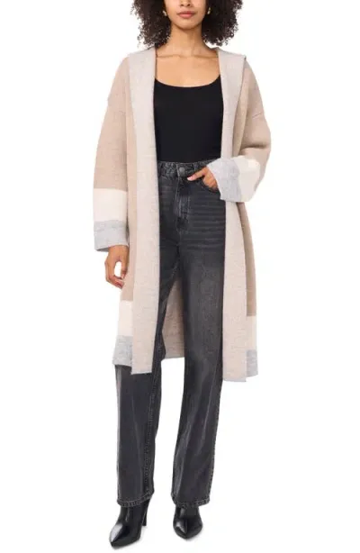 Vince Camuto Hooded Long Cardigan In Light Heather Grey