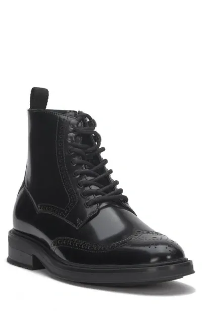 Vince Camuto Jaycob Wingtip Lace-up Boot In Black Brnbox